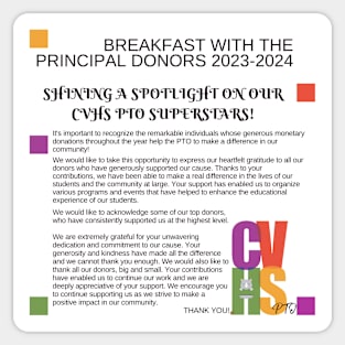 Breakfast With The Principal Donors Honorees 2023-2024 Sticker